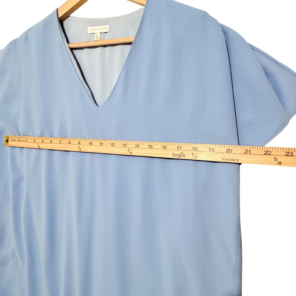 Anna Cate‎ Eva Light Blue V-Neck Caftan Shift Dress Small Coastal Easter Spring - Picture 4 of 8